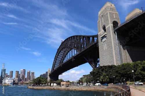 Sydney harbour bridge with blue sky