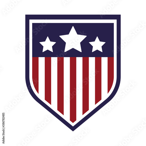 united states of america flag in shield