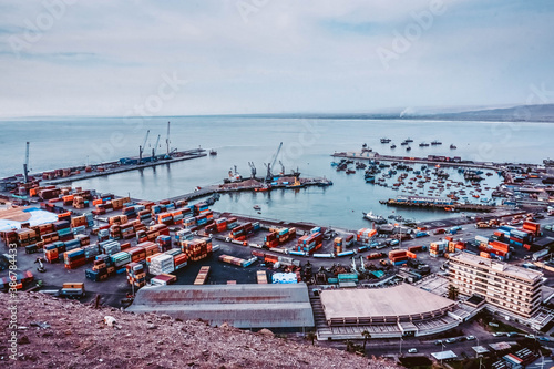 colorful bay port of arica chile