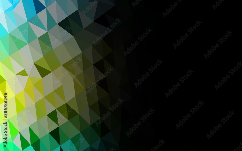 Light Blue, Yellow vector shining triangular background.