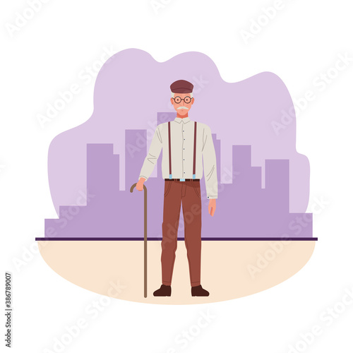 old man perfectly imperfect character icon