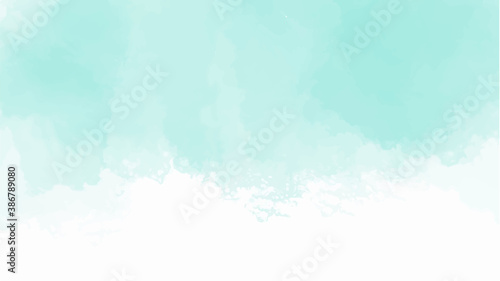 fresh green watercolor surface with splatters on white background, vector illustration