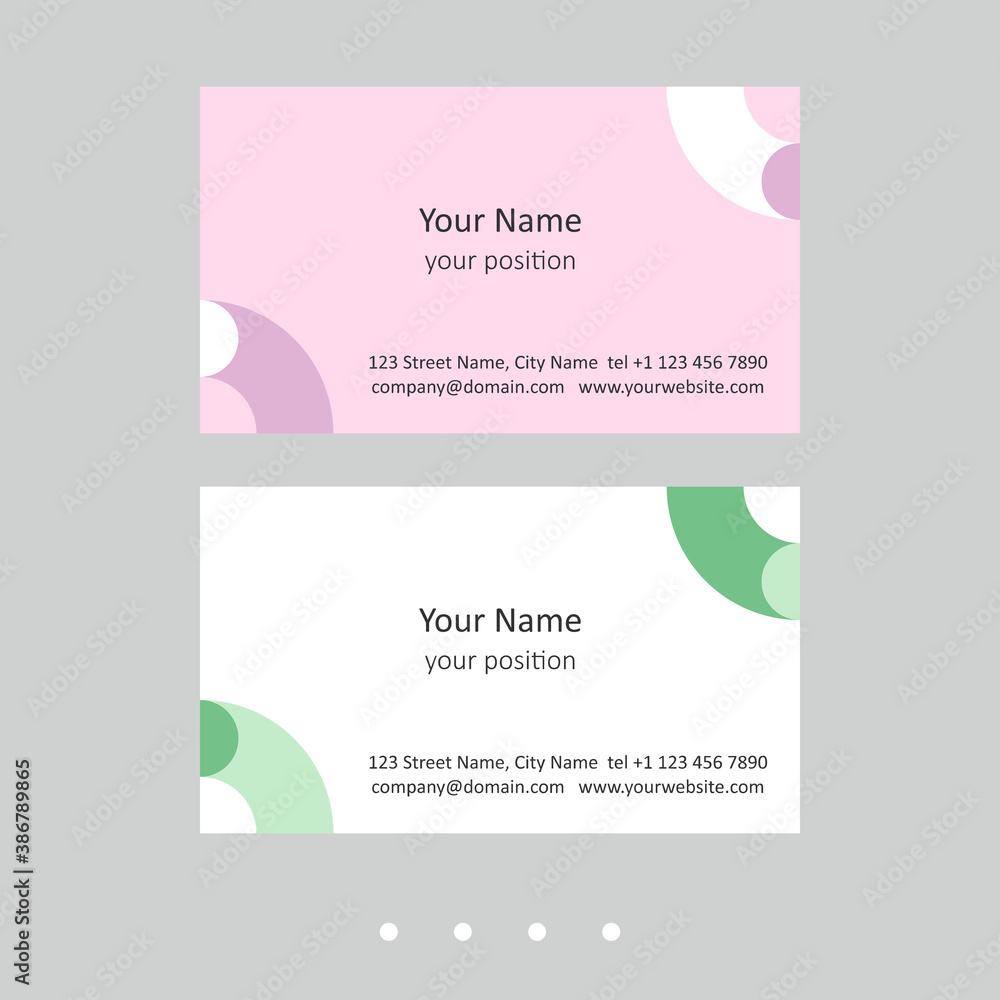 Fototapeta premium Editable business card template. Simple design in two color schemes.