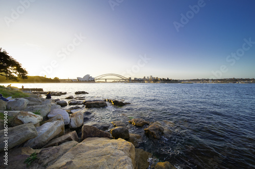 Sydney Harbour View from Botanical Gardens at Sunset