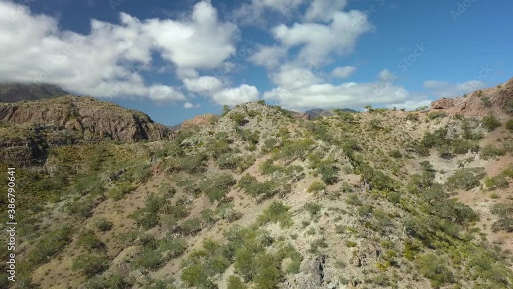 Mexico Desert Landscape in Rugged Mountains & Arid Environment. Aerial Drone Establishing View with No People Mexico Desert Landscape in Rugged Mountains & Arid Environment. Aerial Drone Establishing View with No People