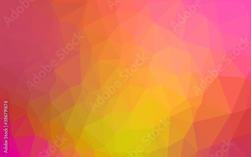 Light Pink  Yellow vector polygonal template.