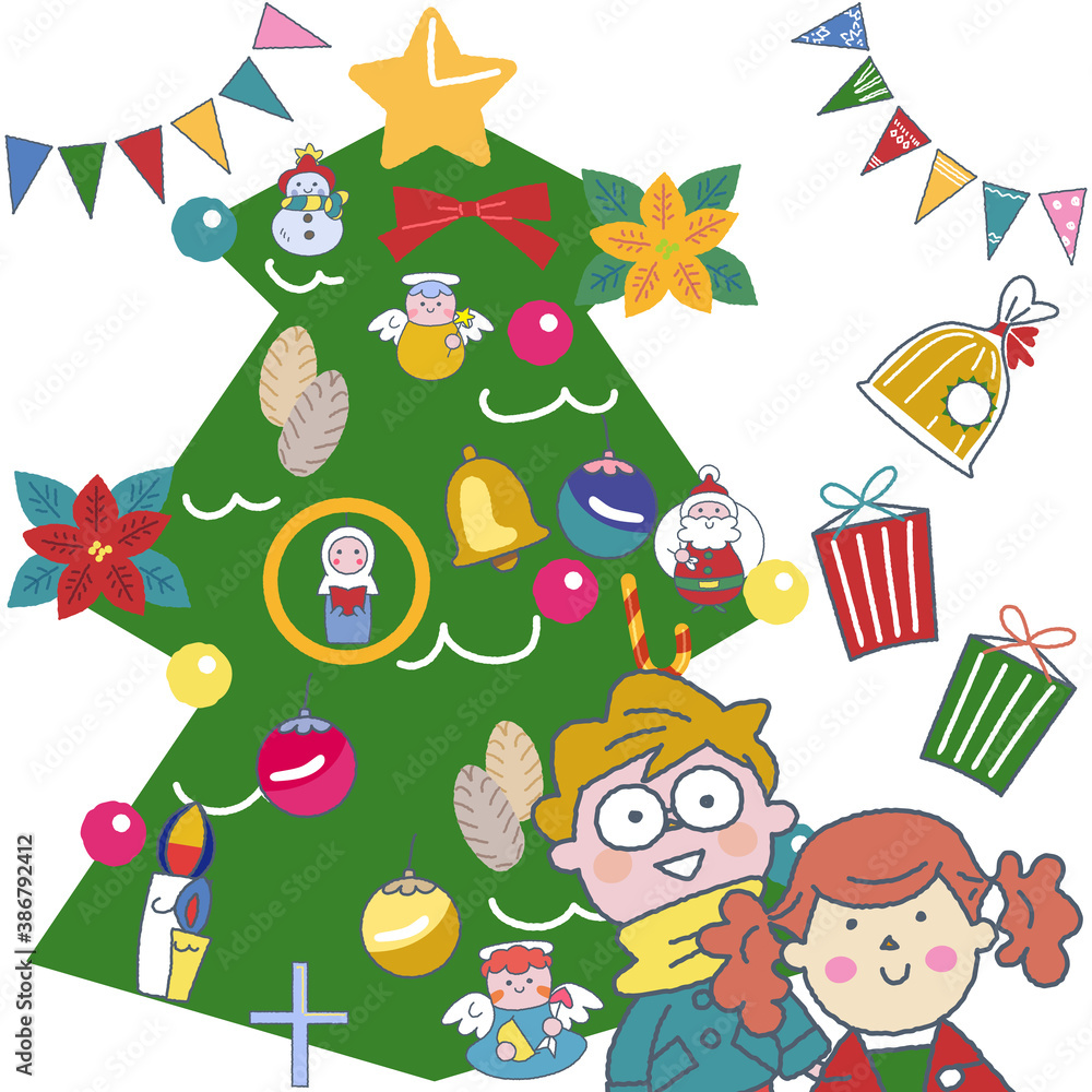 クリスマスを祝う子どもたち イラスト クリスマスを祝う子どもたち イラスト