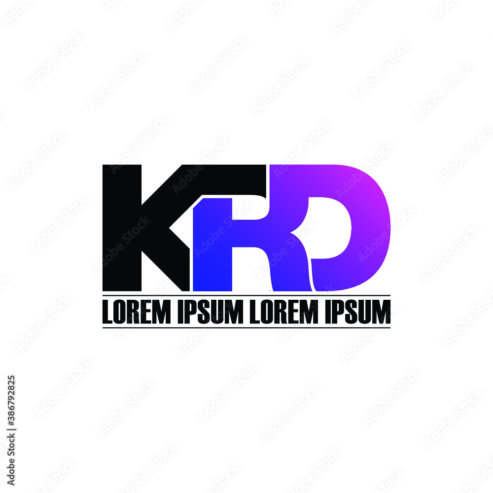KRD letter monogram logo design vector