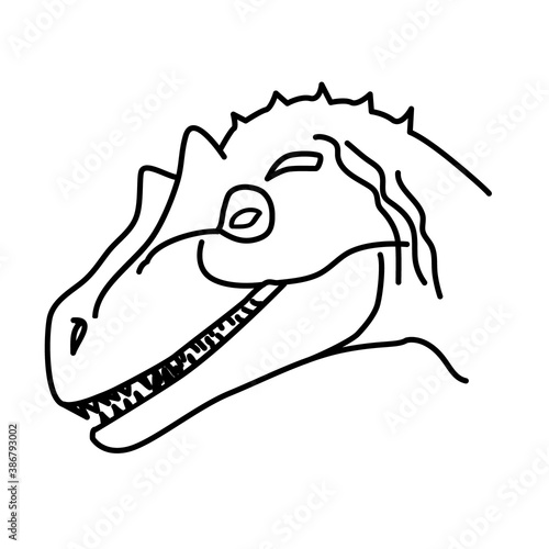 Allosaurus Icon. Doodle Hand Drawn or Black Outline Icon Style