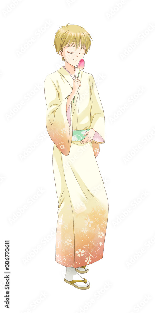 着物を着た男性