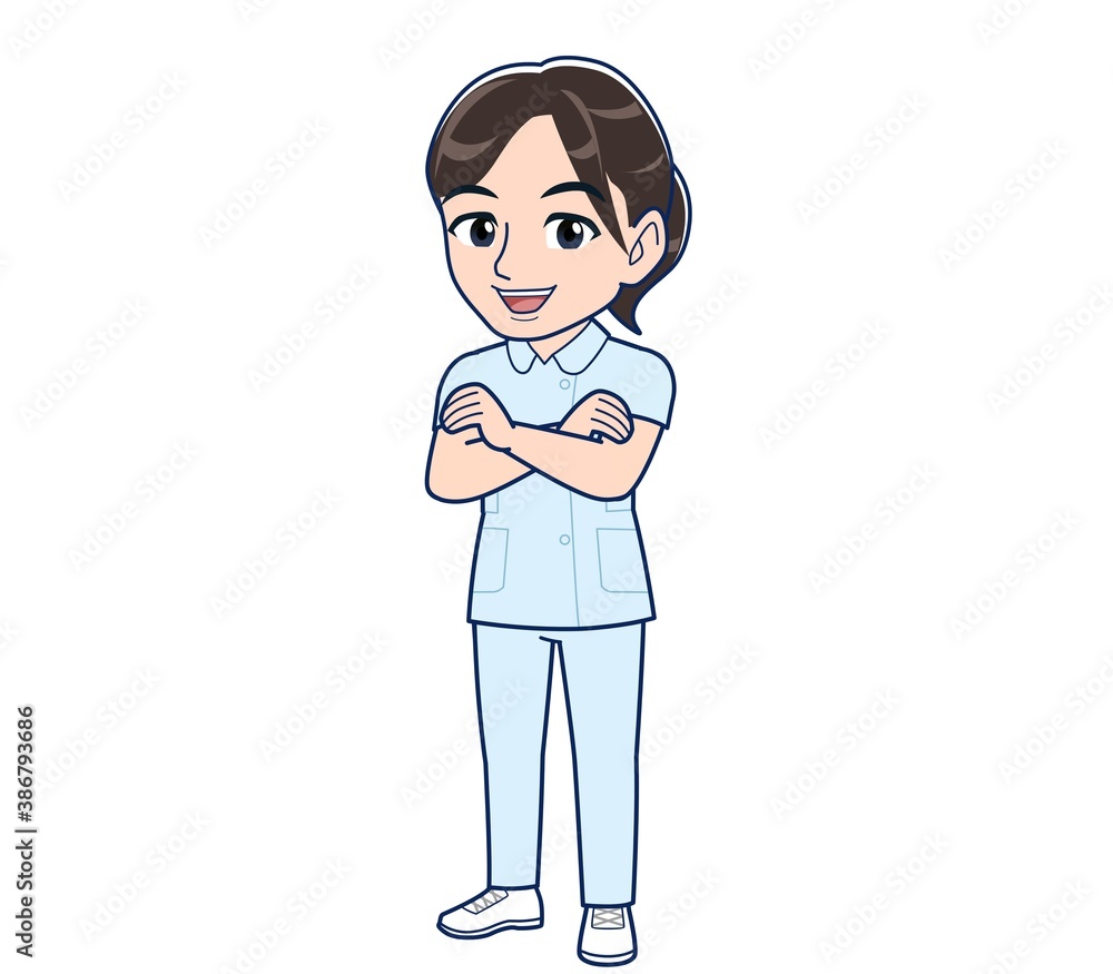 Nurse in a light blue uniform