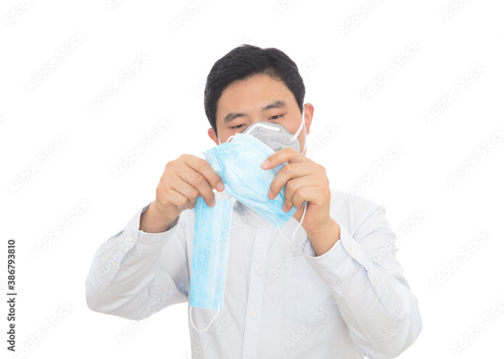 Medical drug supervisors are checking the quality of disposable masks