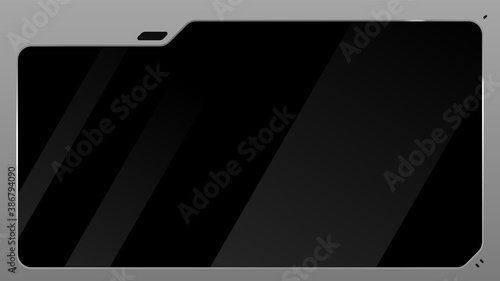Sci fi metal monitor black glass screen