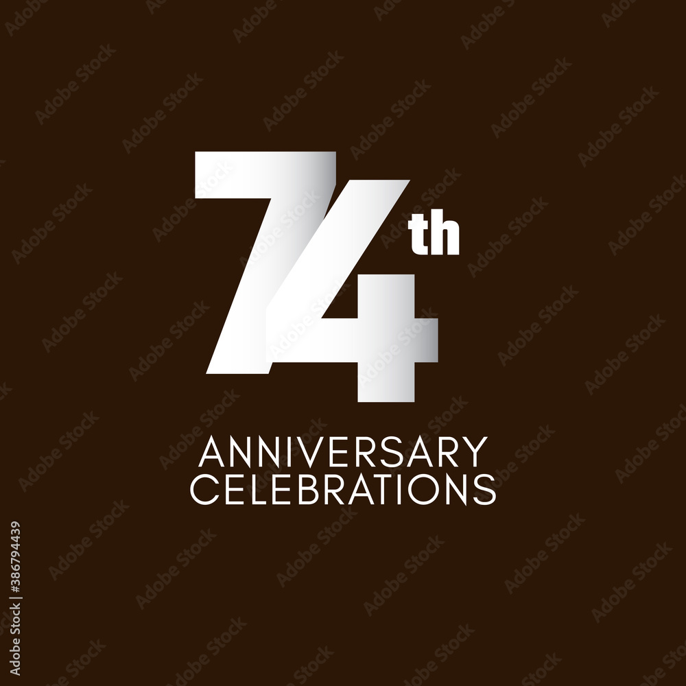 74 Th Anniversary Celebration Vector Template Design Illustration 74 Th Anniversary Celebration Vector Template Design Illustration