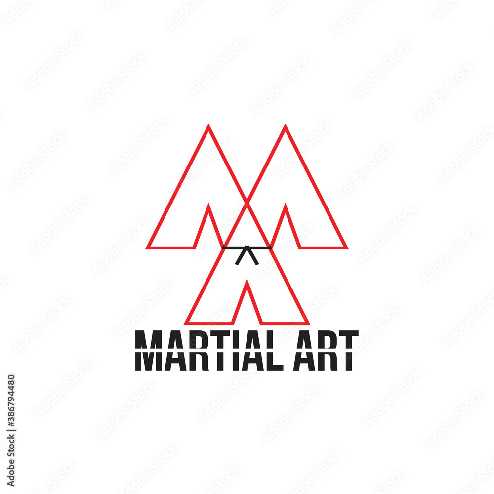 MA letter martial art logo design vector MA letter martial art logo design vector