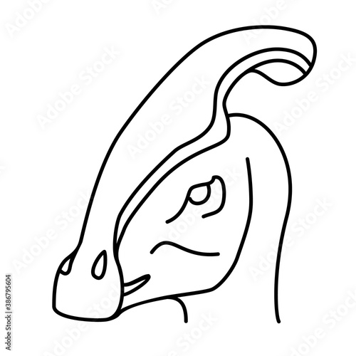 Parasaurolophus Icon. Doodle Hand Drawn or Black Outline Icon Style