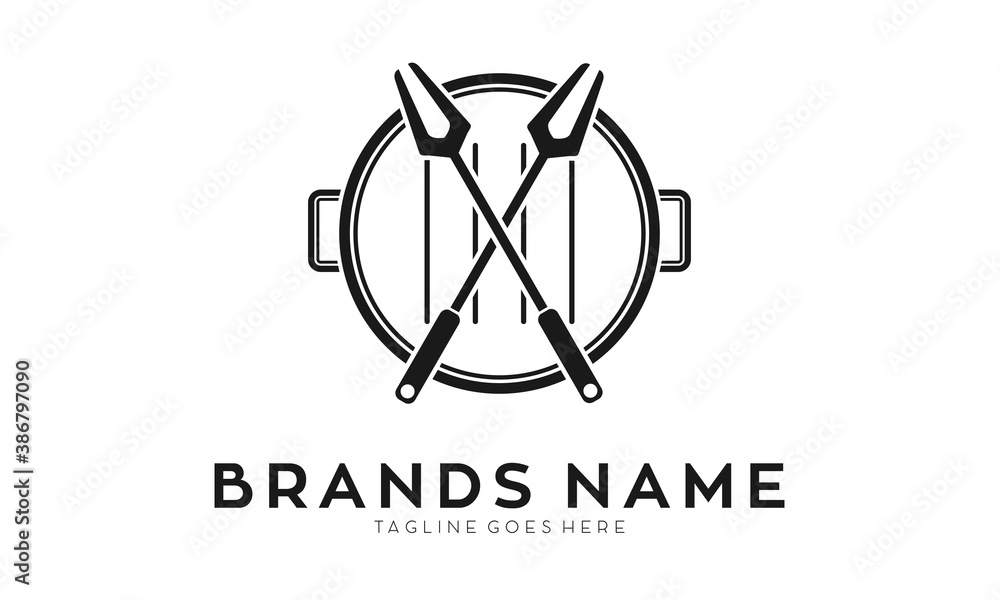 Spatula and grill illustration vector Spatula and grill illustration vector