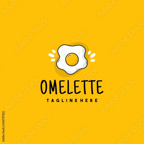 Creative omelette illustration logo design