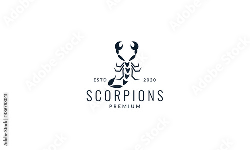 scorpion outline line art modern logo vector icon illustration design