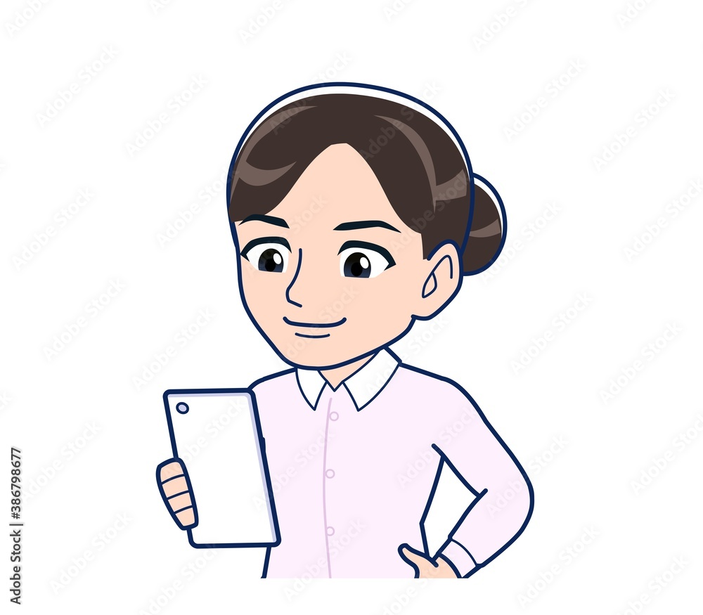 Housewife who came in a pink Y-shirt Housewife who came in a pink Y-shirt