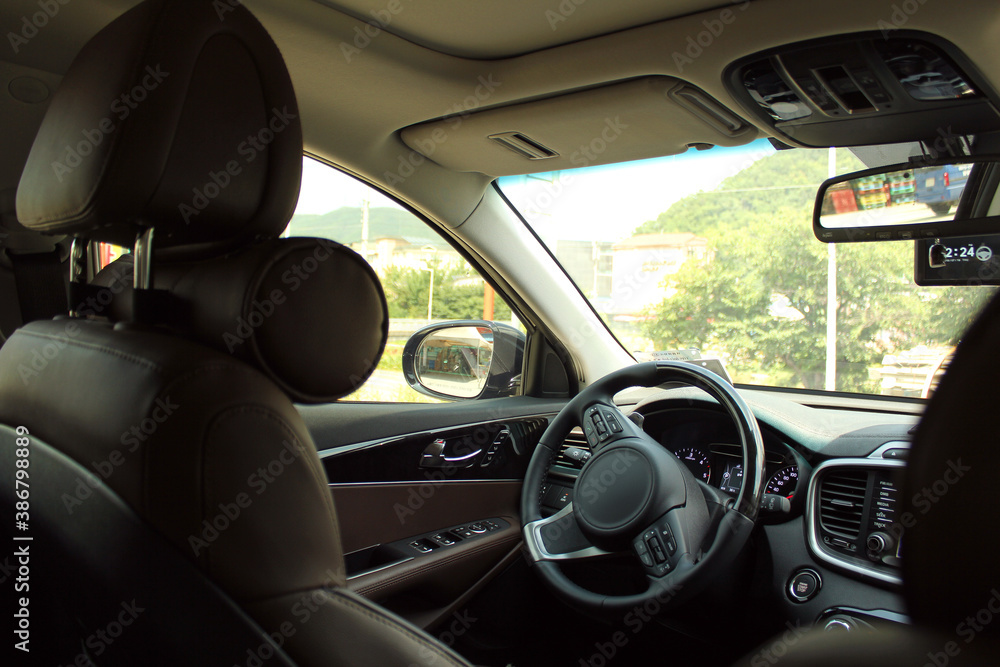 empty cockpit of vehicle in car . Car Interior empty cockpit of vehicle in car . Car Interior