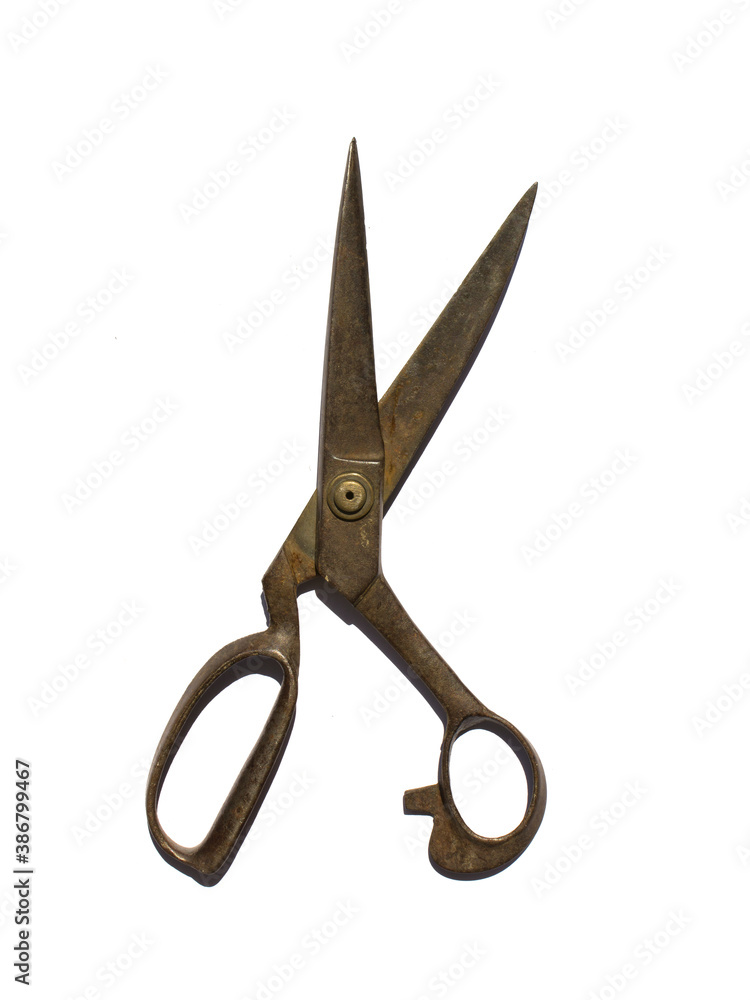 Scissors hand-operated cutting instruments. Scissors for cutting paper and thin materials, object is isolated on white background . Scissors hand-operated cutting instruments. Scissors for cutting paper and thin materials, object is isolated on white background .