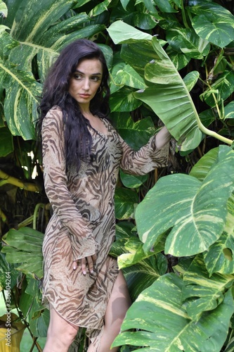 Portrait of a fresh and lovely woman at the park