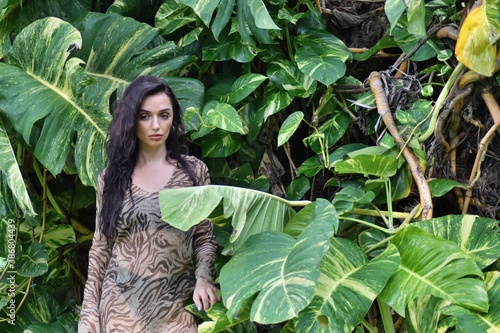 Outdoor shot of young beautiful woman