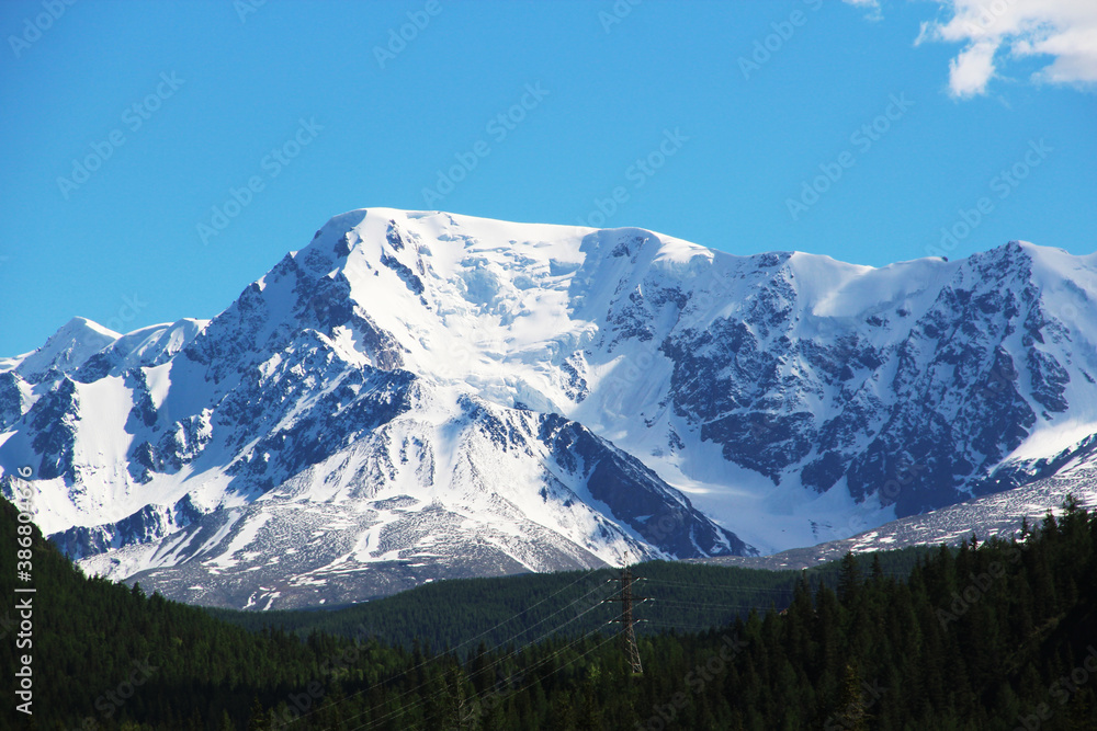 Snow-capped mountains of Altai near