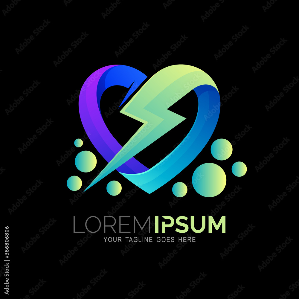Love and thunder logo template, Power and energy logos Love and thunder logo template, Power and energy logos