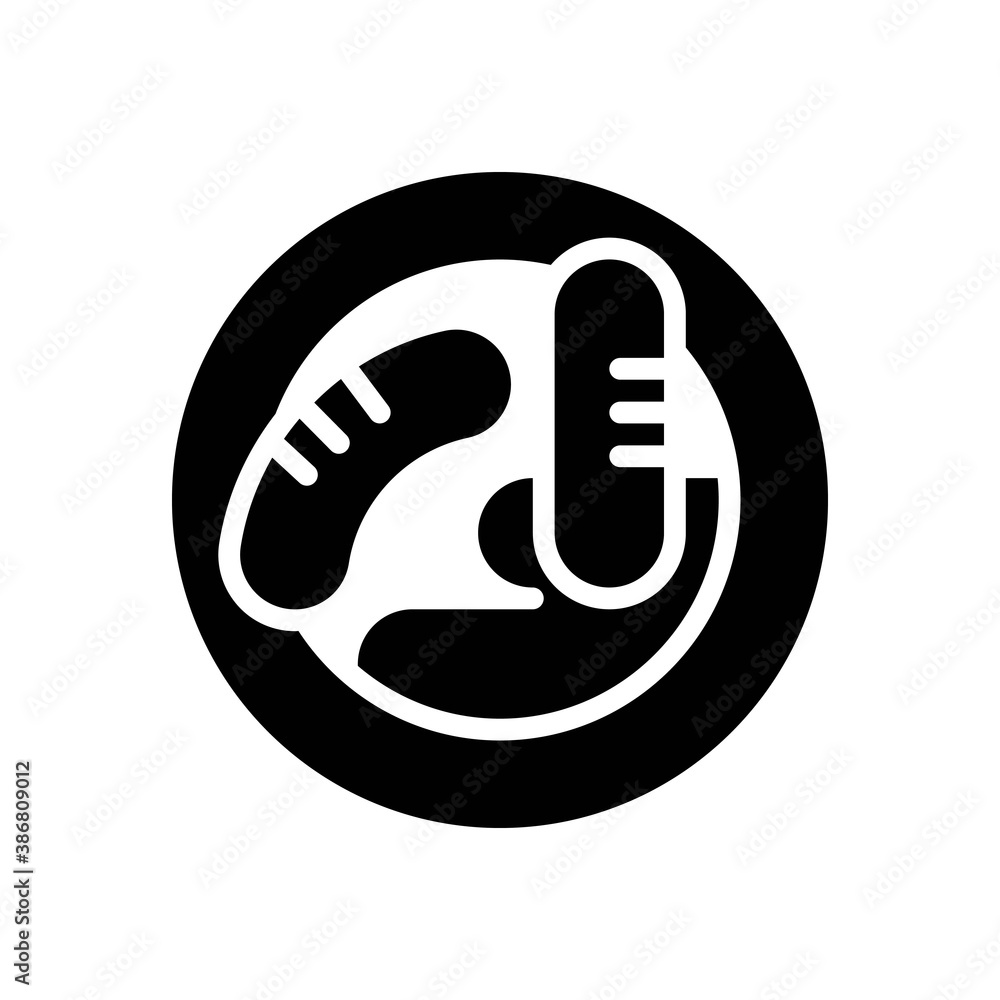 sausage icon in glyph style isolated on white background. EPS 10 sausage icon in glyph style isolated on white background. EPS 10