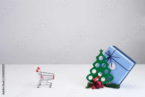 Christmas decoration concept shopping online