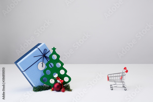 Christmas decoration concept shopping online