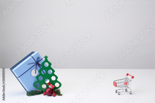 Christmas decoration concept shopping online