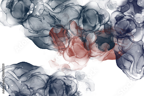 abstract oxford blue red wine balance alcohol ink background