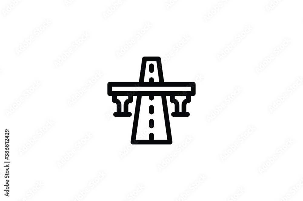 Smart City Outline Icon - Highway Smart City Outline Icon - Highway