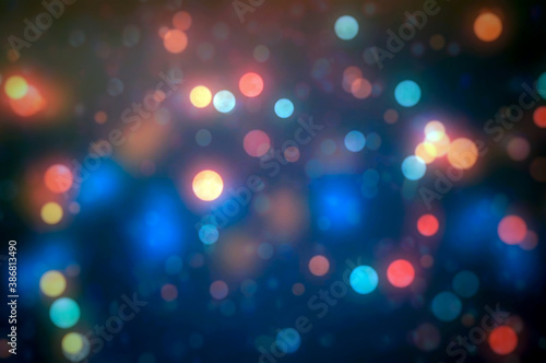 Abstract glitter blue red bokeh background