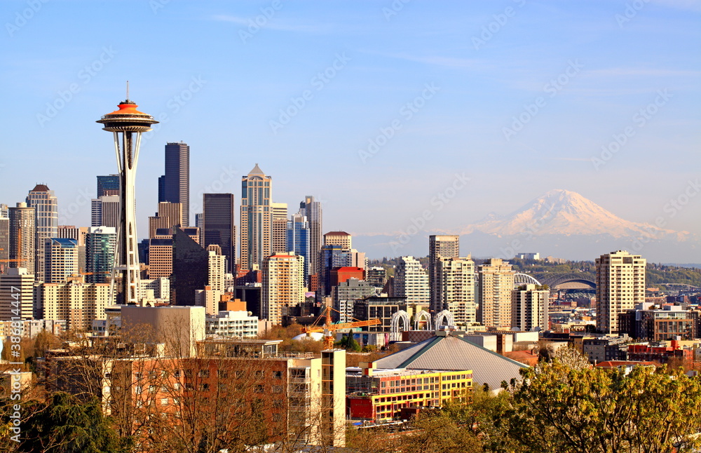 Fototapeta premium Seattle Skyline at Sunset