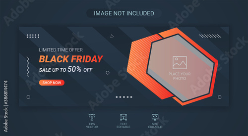 Black Friday Sale Offer Web Banner & Facebook Cover Design Template