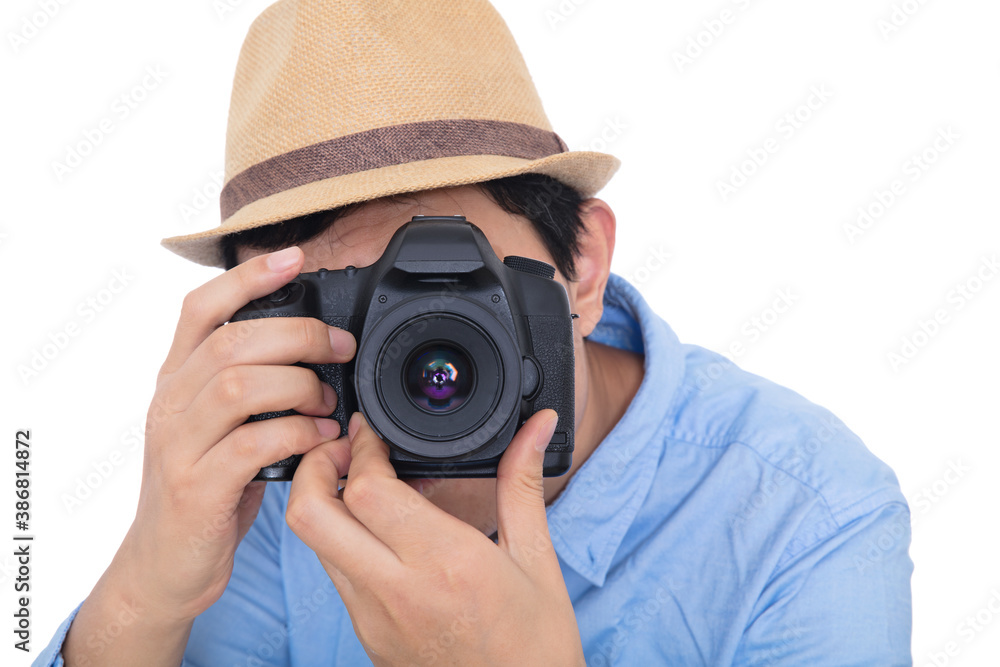 Professional photographer taking photos close-up Professional photographer taking photos close-up