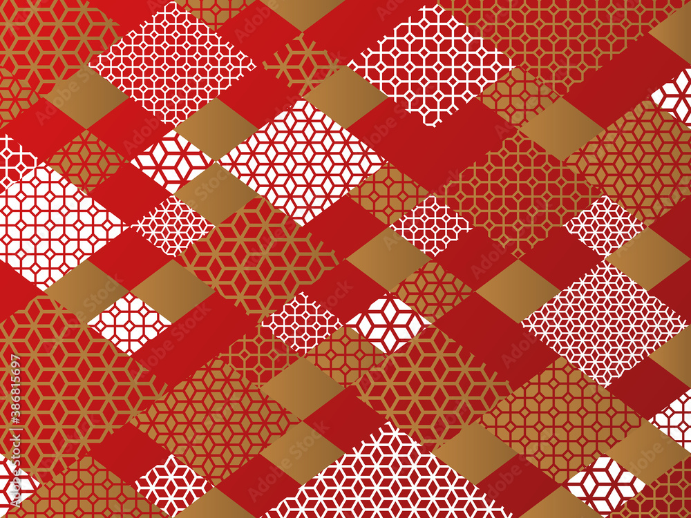 中国風 和風 幾何学模様の背景素材 Stock Vector Adobe Stock