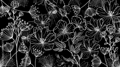 black and white floral pattern