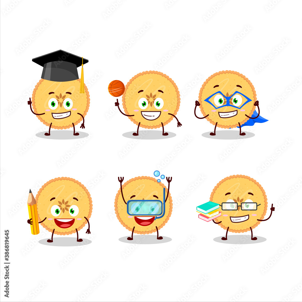 School student of savory pie cartoon character with various expressions School student of savory pie cartoon character with various expressions