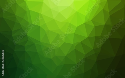 Light Green vector shining triangular template.