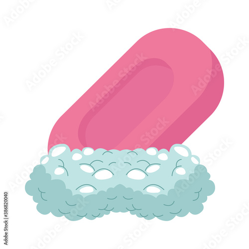 soap bar product with foam bubbles