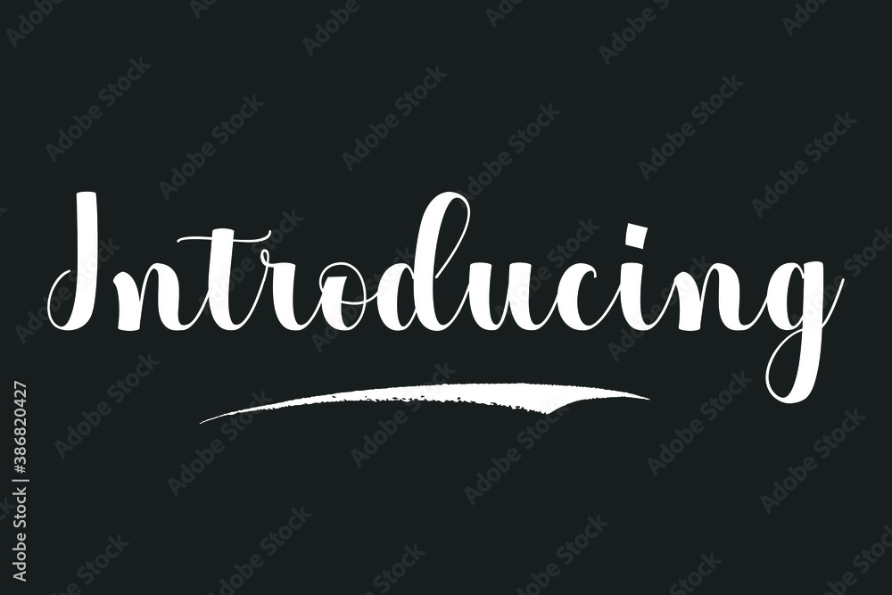 Obraz premium Introducing Bold Calligraphy White Color Text On Dork Grey Background