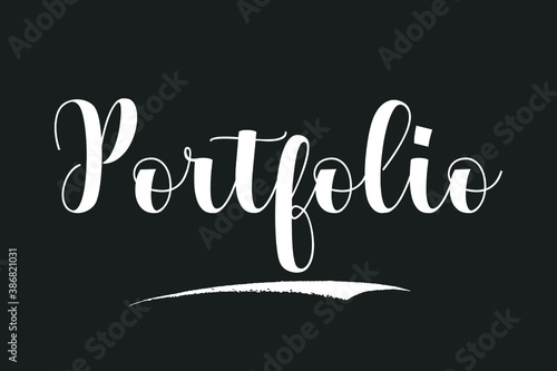 Portfolio Bold Calligraphy White Color Text On Dork Grey Background