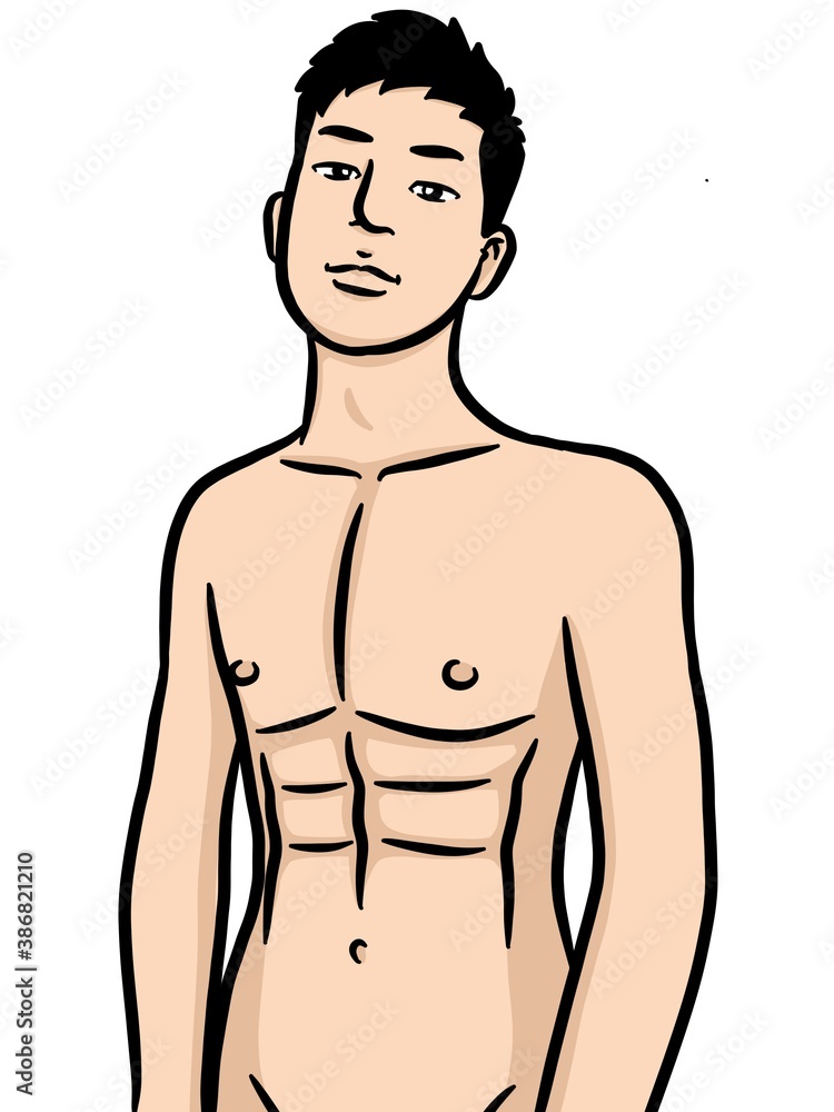 Fototapeta premium cartoon cute man on white background