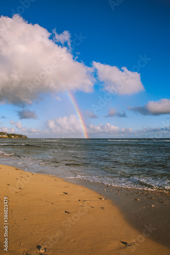 Rainbow Over the Ocean, Diamond Head Beach Park, Honolulu, Oahu, Hawaii