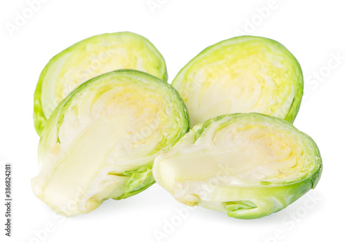 brussel sprouts vegetable an isolated on white background.
